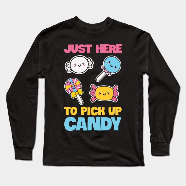 Just here to pick up candy Design for a Halloween Nerd Long Sleeve T-Shirt by ErdnussbutterToast